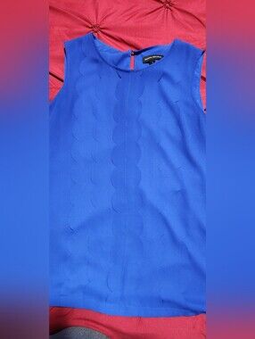 Banana Republic Cobalt Blue Sleeveless Scallop-Detail Camisole